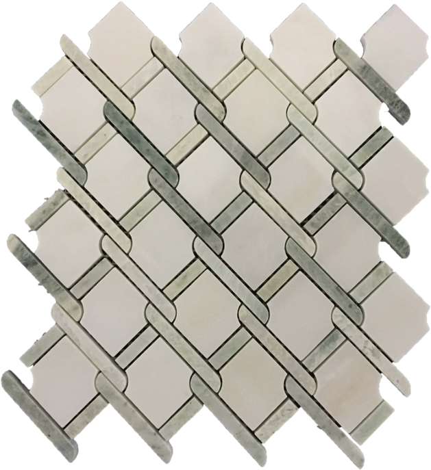 White Absolute With Ming Green Bar Argyle Mosaic - Mosaic (640x690), Png Download