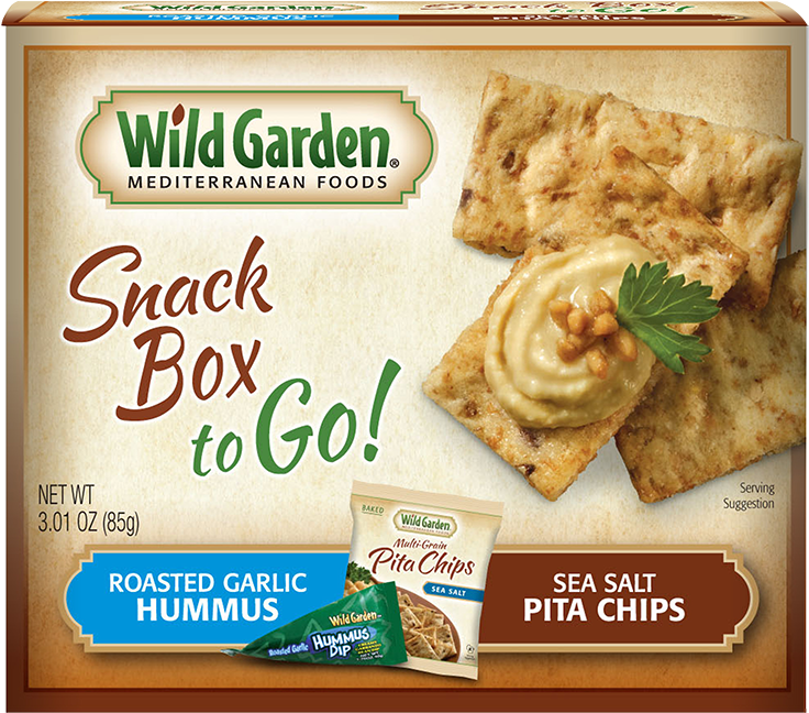 Roasted Garlic And Sea Salt Pita Chips - Wild Garden Traditional Hummus Pita Combo Pack (864x864), Png Download