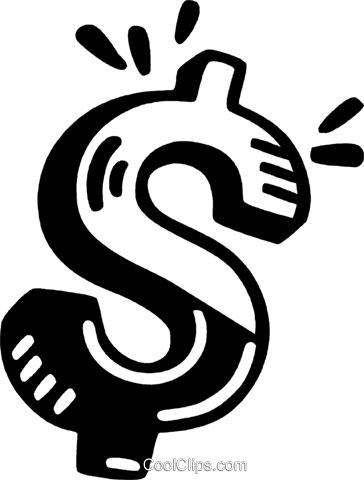 Dollar Sign Royalty Free Vector Clip Art Illustration - Cool Dollar Sign (364x480), Png Download