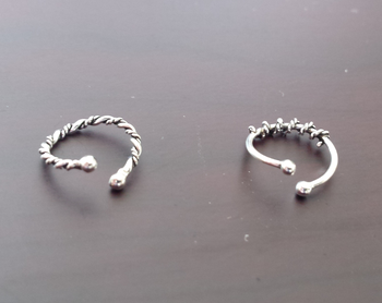 Septum Piercing Fake Nose Ring Spiral Arch Abalone - Nose Ring (350x278), Png Download