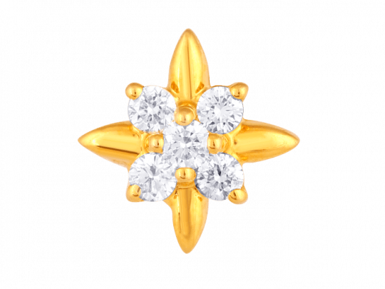Floral Glimmer Diamond Nose Stud - Pixel Donut Chocolate (540x405), Png Download