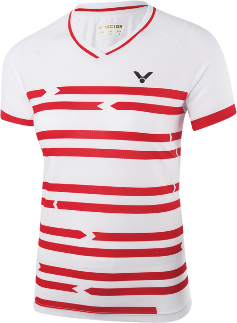 Shirt Denmark Female White 6618 - Victor Denmark White Badminton Shirt (487x662), Png Download