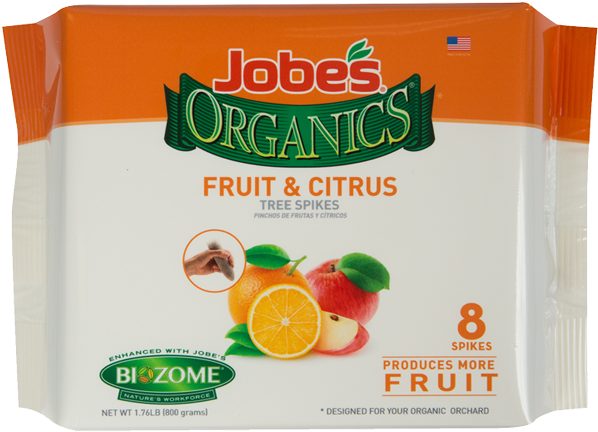 Jobe's Organics Fruit & Citrus Tree Spikes - Jobe's Organic Tree Fertilizer Stakes, Pkg. Of 8 (750x750), Png Download