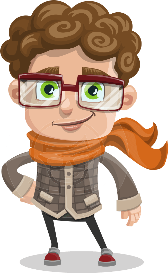 Curly Tommy - Curly Man Cartoon (744x1060), Png Download