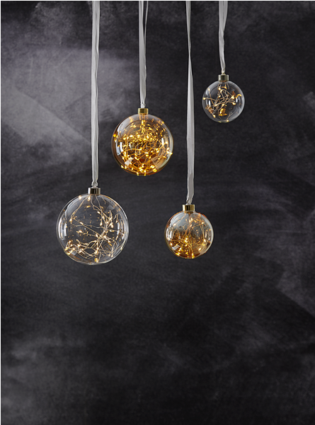 Glass Bauble Glow - Jako-o Led-glaskugel 15 Cm Silber (600x600), Png Download