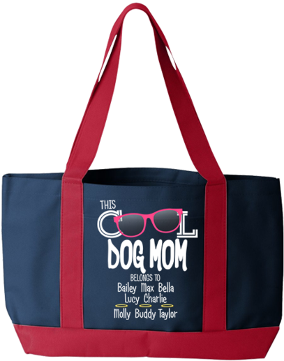 Cool Dog Mom - Tote Bag (530x530), Png Download