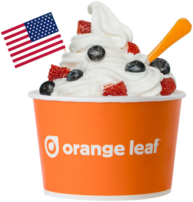 Froyo For Freedom - Orange Leaf (617x645), Png Download