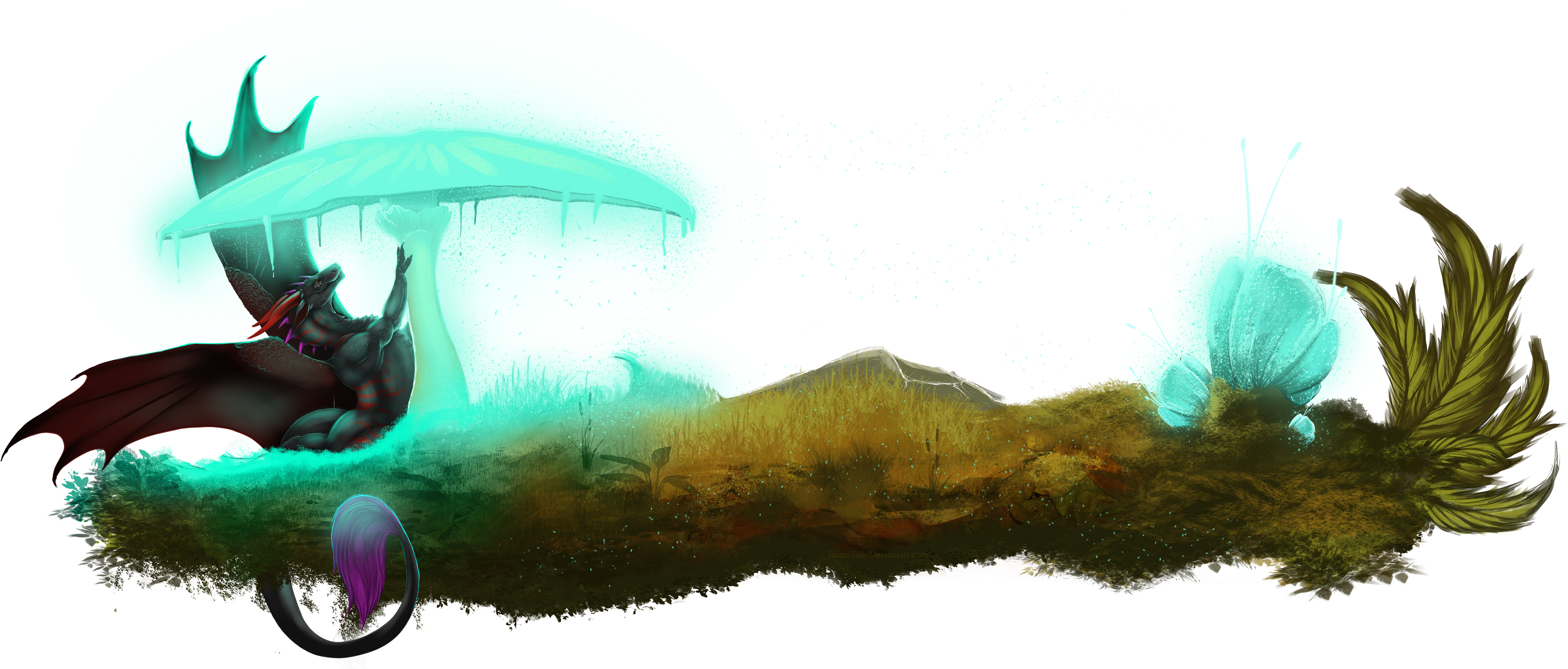[ych] - Glowing Mushroom - Mushroom (4170x1754), Png Download