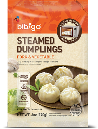 Steamed Dumplings Pork & Vegetable 6oz - Bibigo Steamed Dumplings (344x450), Png Download
