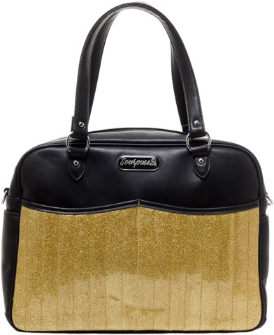 Gold Retro Diaper Bag - Sourpuss Retro Nappy Bag Gold (400x600), Png Download