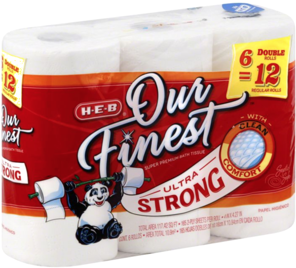 H E B Our Finest Toilet Paper Rolls - Heb Toilet Paper (600x600), Png Download