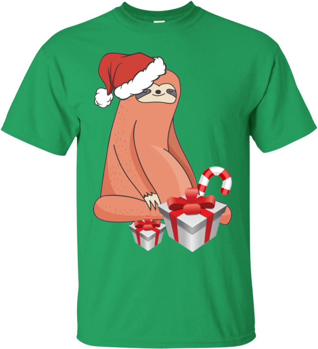 Wxf Womens Cute Sloth In Santa Hat Christmas Cartoon - Bunkieshop Central City - Flash T Shirt & Hoodie (1155x1155), Png Download