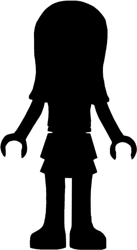 Printable Girl For Lego Friends Birthday Party Decorations - Mini Doll Lego Silhouette (643x1024), Png Download