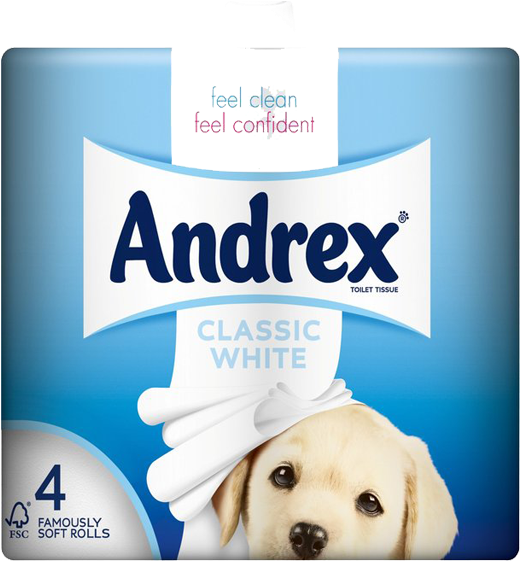 More Views - Andrex Classic White Toilet Roll - Case Of 24 Rolls (600x600), Png Download