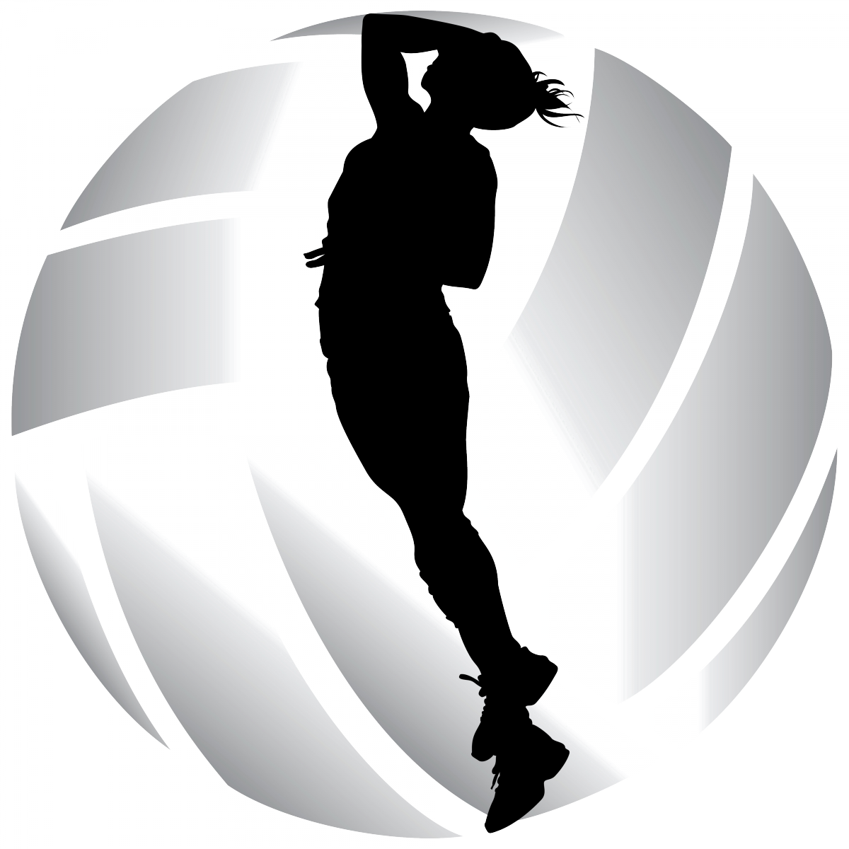 Vblogo - Volleyball Silhouette (1200x1200), Png Download