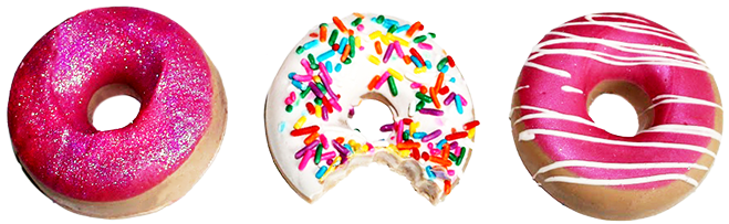 Donut Scented Soap Set Of 3 Pink - Royal Icing (658x213), Png Download