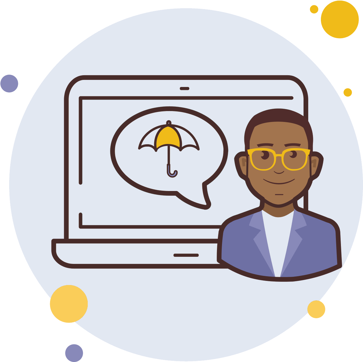 Man Laptop Sun Umbrella Icon - Laptop (1600x1600), Png Download