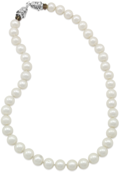 Knot Clasp On Freshwater Pearl Necklace - Bracelet Elastique (350x500), Png Download