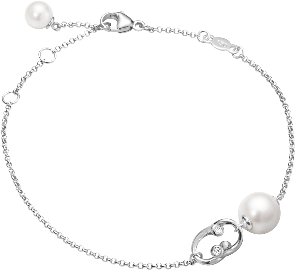 Perlen Armband Weißgold (1200x1200), Png Download