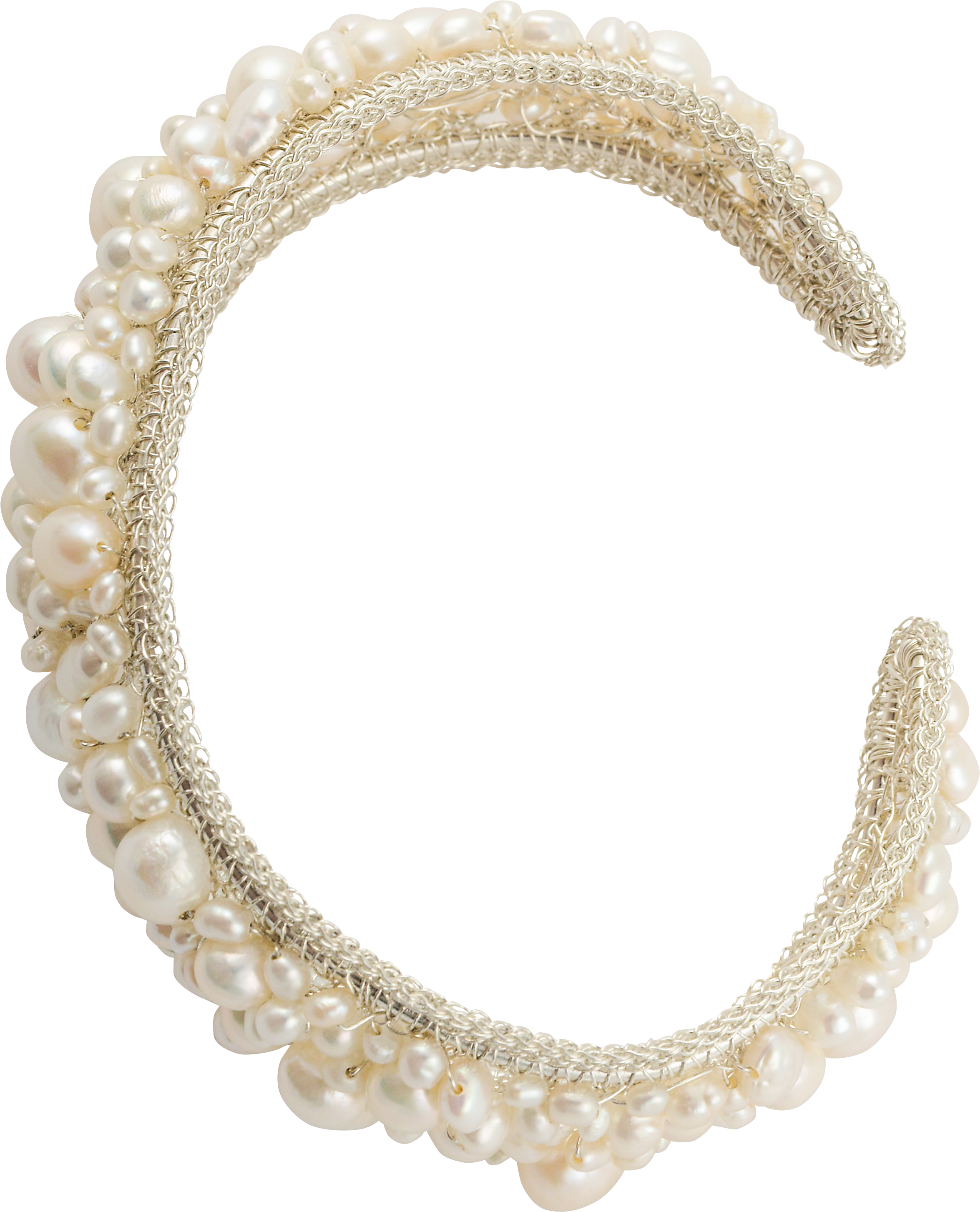 Strong Bangle With A Mosaic Of White Pearl - Rina Tairo (2725x3633), Png Download