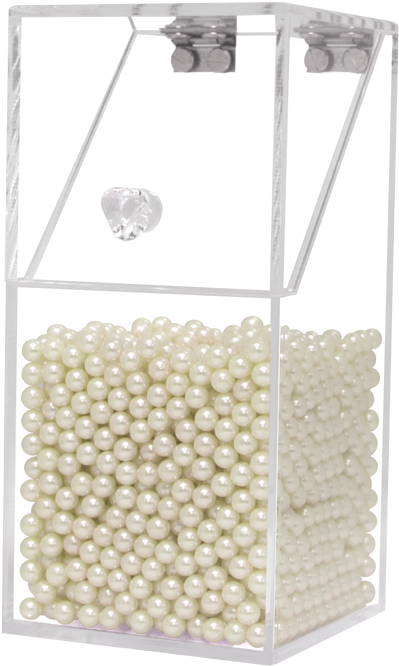 Dust Proof Acrylic Brush Holder With White Pearls - Pearl (800x800), Png Download