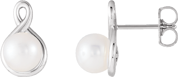 Classic Pearls 14k White Pearl Earrings - Pearl (846x472), Png Download
