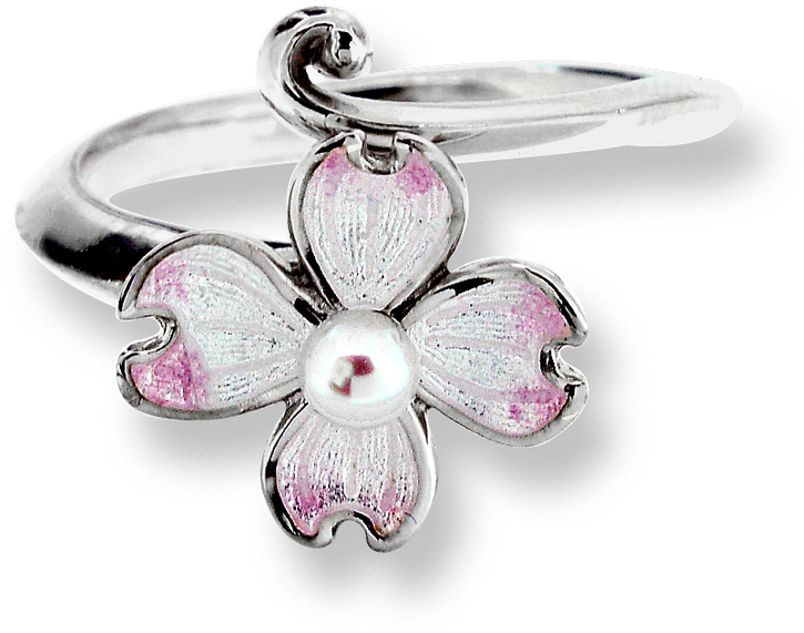 Nicole Barr Designs Sterling Silver Dogwood Ring-white - White Dogwood Flower Ring (800x800), Png Download