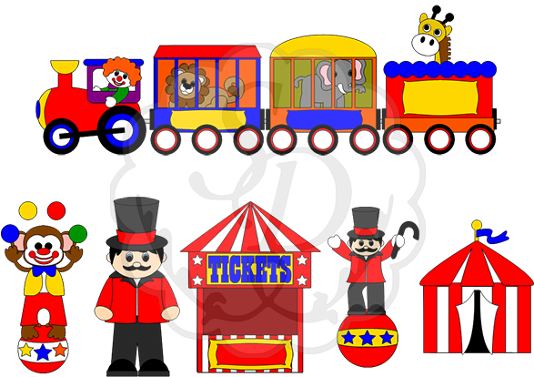 Circus Train And Animals - Circus Train (600x471), Png Download