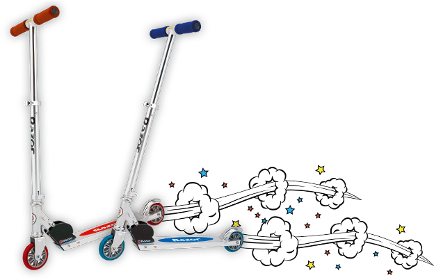 M-elec Razor Scooter - Razor A125 Scooter - Blue Gs (652x411), Png Download