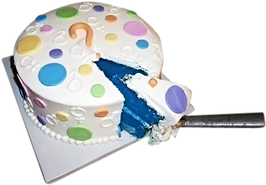 Gender Cake Sliced - Guess The Baby Gender Cake (480x360), Png Download