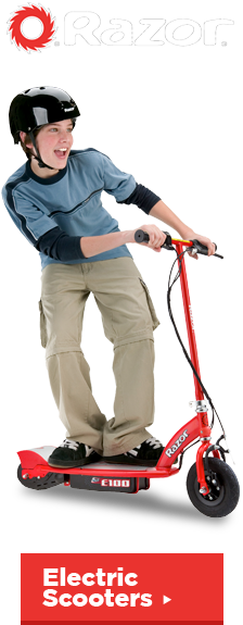 Razor E100 Kids Electric Scooter Red Left - Price Of A Razor Scooter (224x575), Png Download