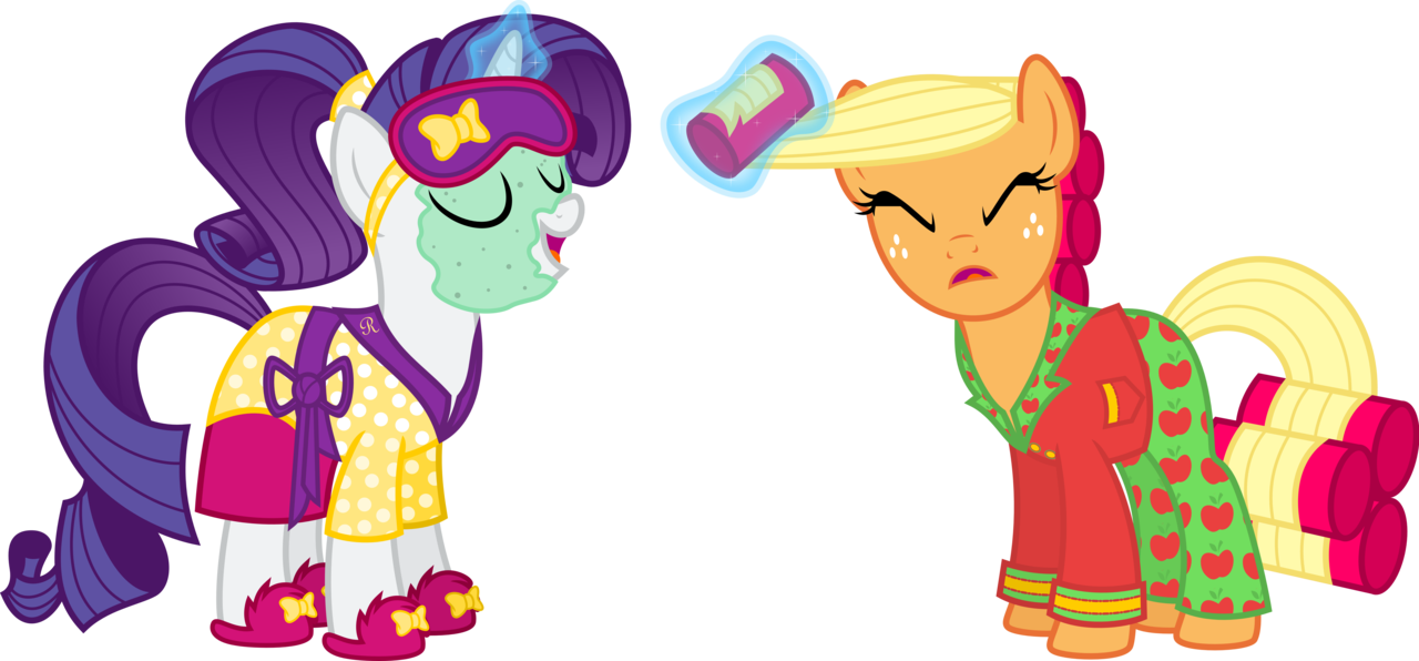 Claritea, Clothes, Facial Mask, Hair Curlers, Magic, - Rarity In Pajamas Mlp (1280x596), Png Download