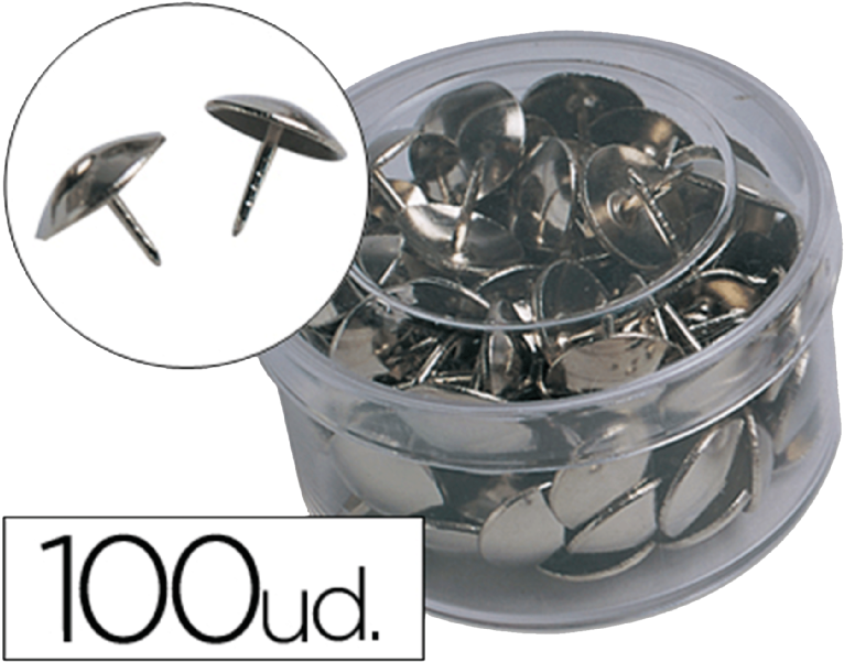 Chinchetas Niqueladas - Liderpapel Boîte De 100 Punaises Nickelées 10 Mm (800x608), Png Download