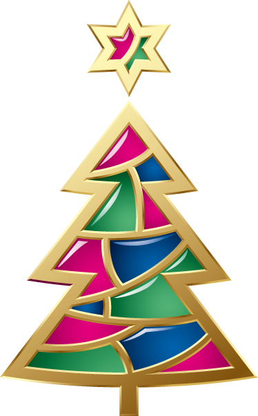 Vinilo Decorativo Árbol Navidad Dorado - Christmas Lay Out Tarpaulin (374x603), Png Download