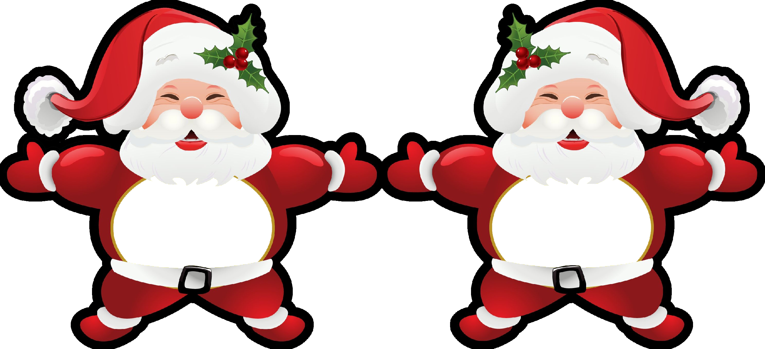 Plantilla Para Ayudarte A Imprimir Tu Colgante De Fieltro - Santa Claus (2519x1150), Png Download