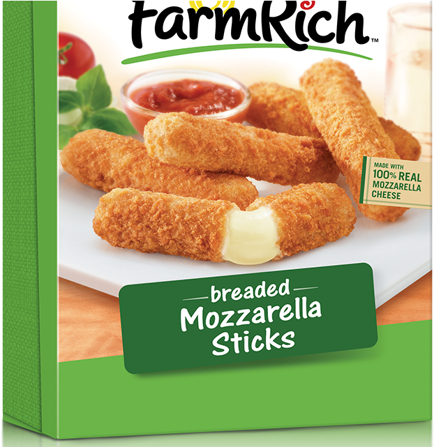 50 Ea Farm Rich Appetizers - Farm Rich Breaded Mozzarella Sticks - 24 Oz Box (800x640), Png Download