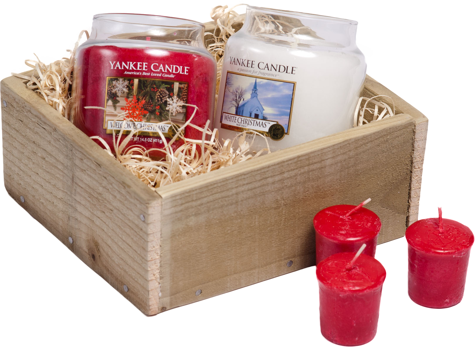 Gift Box - Yankee Candle Welcome Christmas Housewarmer Jar (1615x1179), Png Download