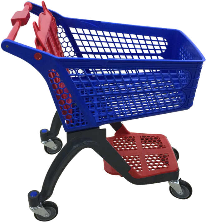 Bem-projetado Plástico 120l Mercado Dobrável Carrinho - Carrito Compra Plastico (1000x751), Png Download