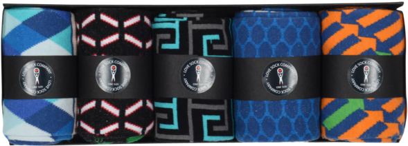 5 Pack Men's Colorful Fun Patterned Casual Dress Socks - Dress Socks (900x600), Png Download