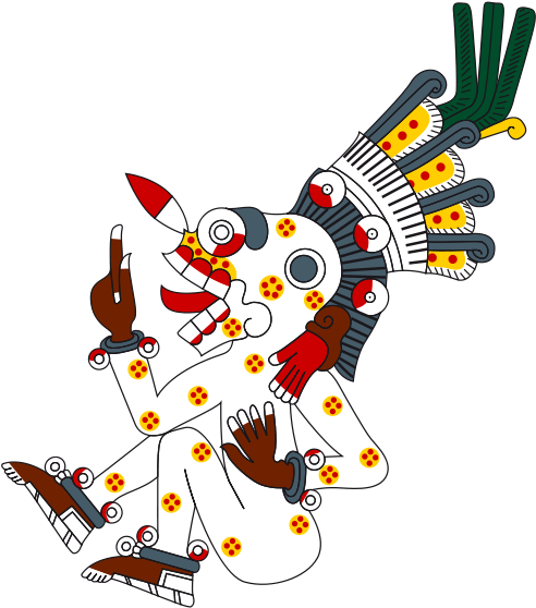 Mictlantecuhtli In The Codex Borgia - Aztec Gods Of Sacrifice (500x563), Png Download