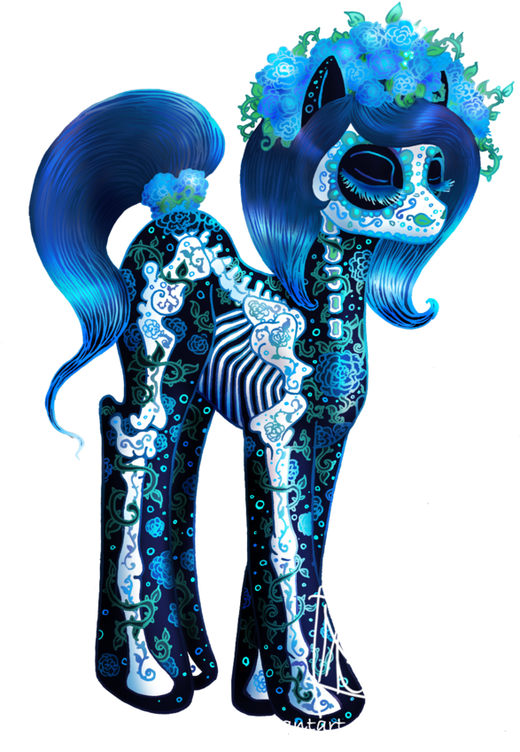 Magexp, Body Art, Dia De Los Muertos, Ponified, Safe, - My Little Pony Day Of The Dead (600x876), Png Download