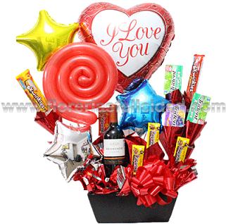 Arreglo De Dulces Para Hombre A Domicilio - Arreglos De Dulces Y Globos Para San Valentin (400x414), Png Download