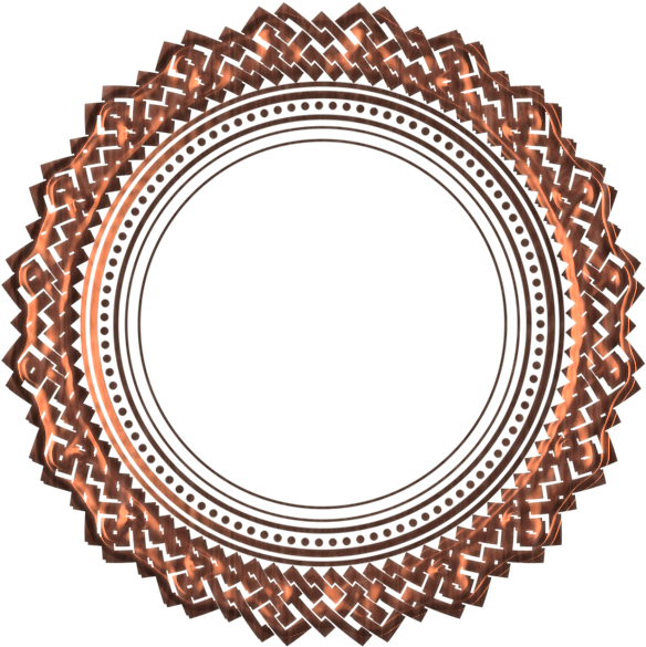 Copper Decorative Fancy Frames Png, Bakır Dekoratif - Gold Circle Frame Png (598x600), Png Download
