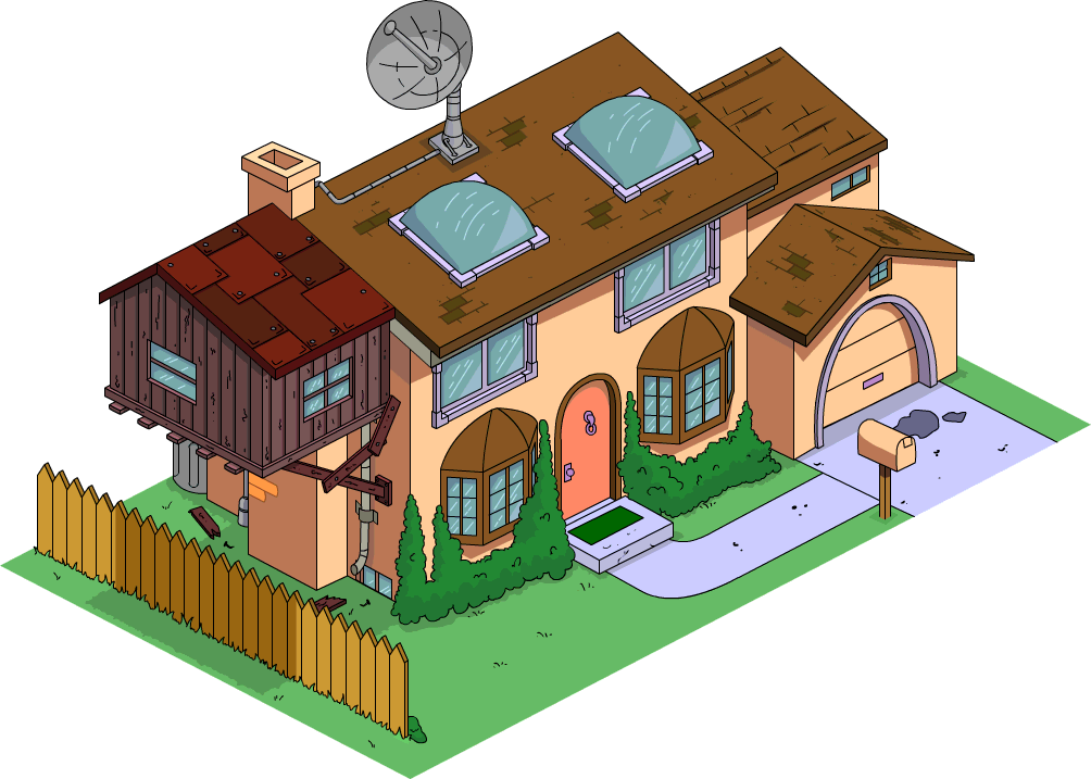 Future Simpson's House - Simpsons Tapped Out House (1004x717), Png Download