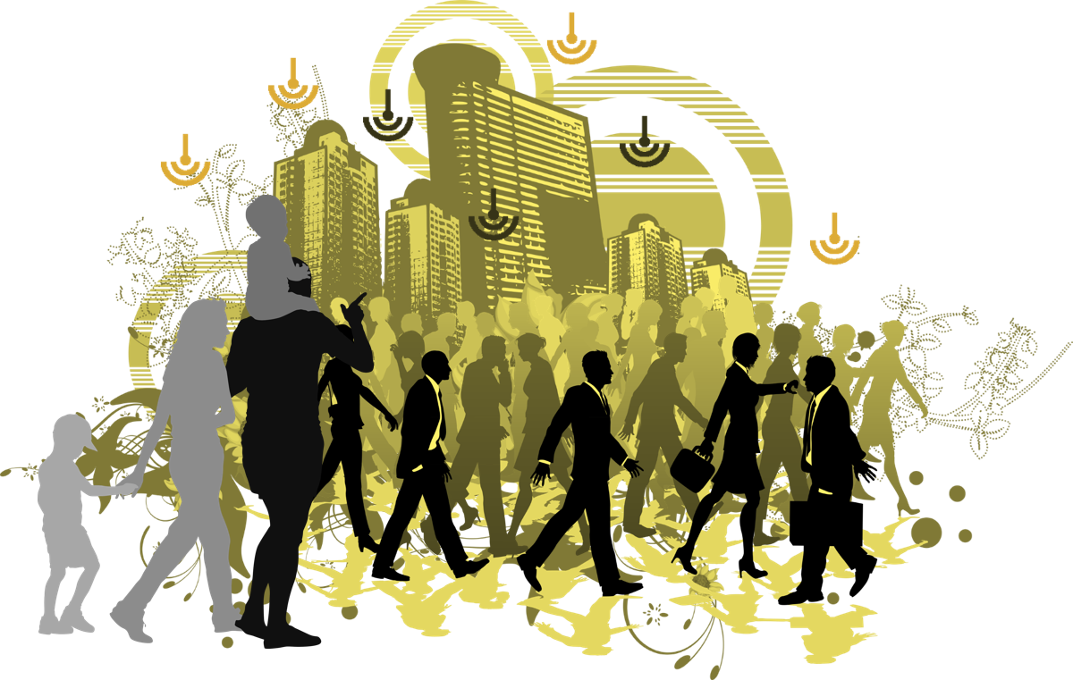 Crowd Of People Walking (1200x761), Png Download