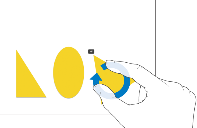 Two Fingers Rotating An Object - Keynote Rotate Arrow (664x431), Png Download