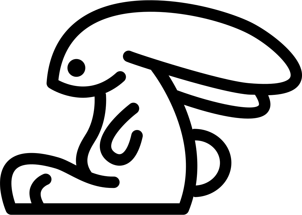 Rabbit Outline Side View - Rabbit (980x698), Png Download