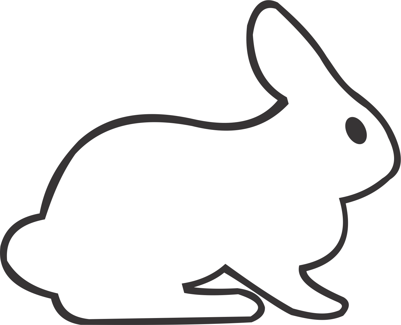 Rabbit (1384x1121), Png Download