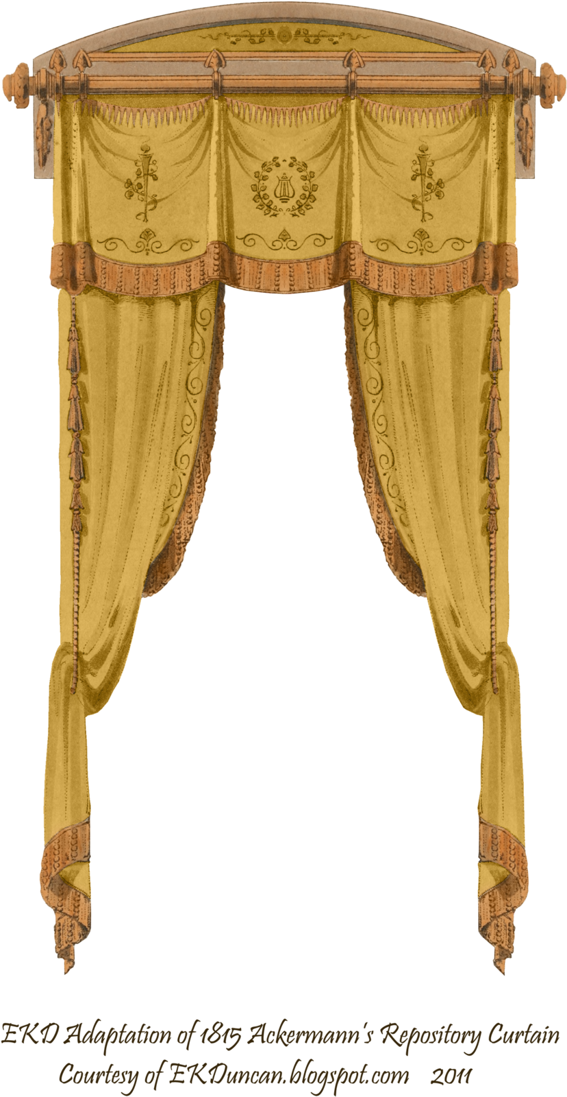 1815 French Curtain - Vintage Curtain Png (900x1632), Png Download