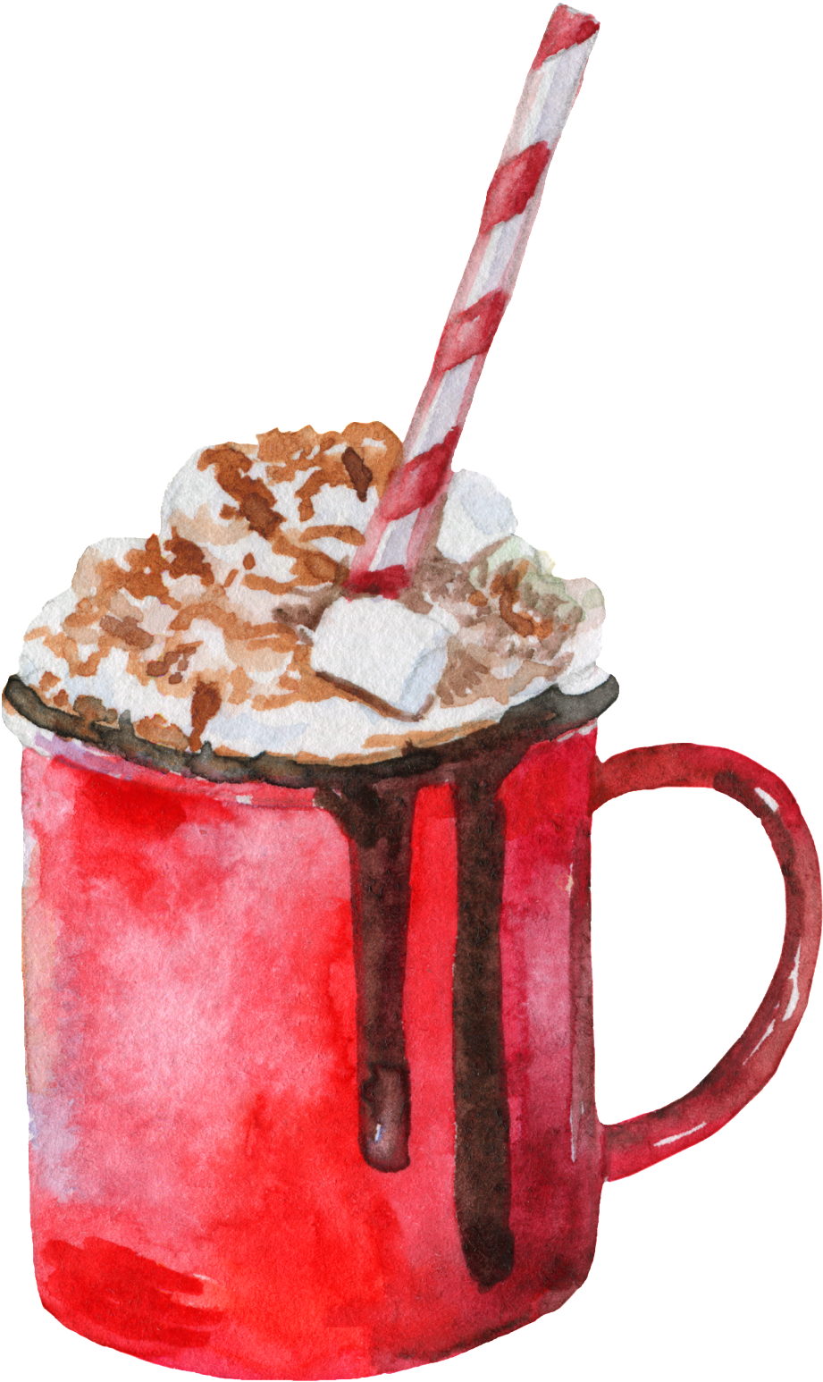 Hand Painted Winter Warm Coffee Png Transparent - Cup (1024x1723), Png Download